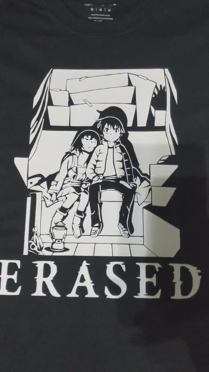 Erased Anime T-Shirt Unisex Cotton Tee Shirt Manga Gift Quality n1324