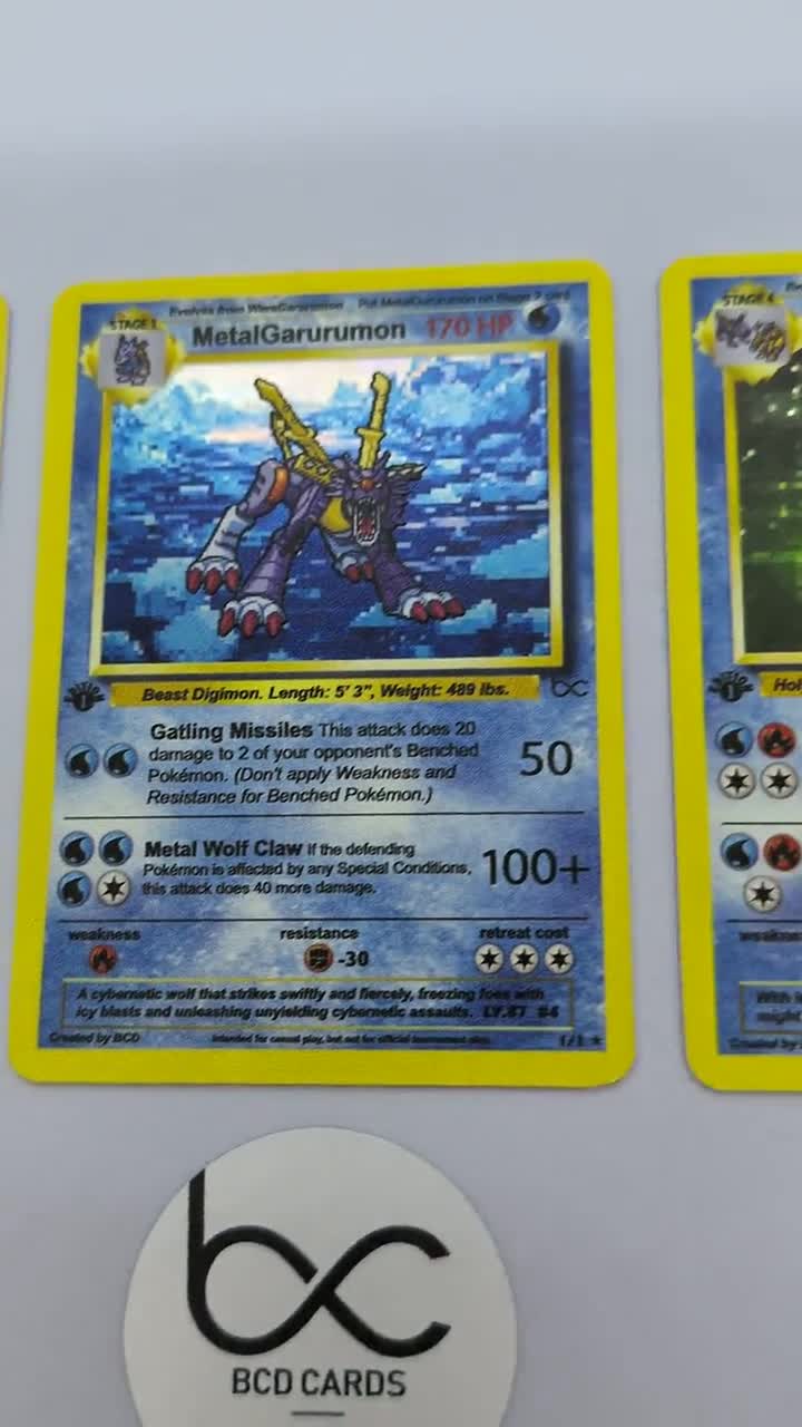 WarGreymon, MetalGarurumon, Onimon - Custom Pokemon Card WarGreymon, MetalGarurumon, Onimon - Custom Pokemon Card