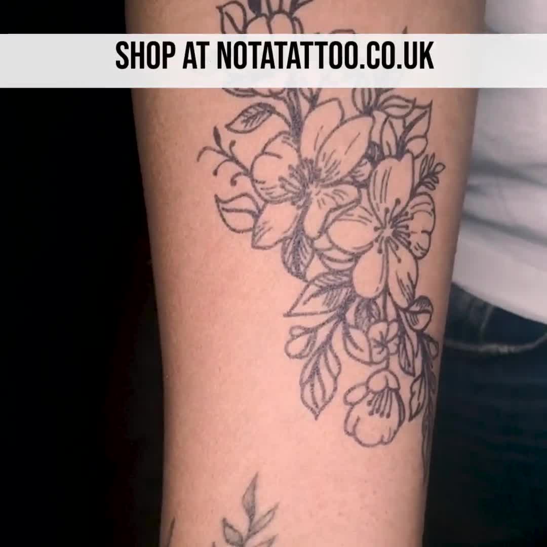 Violet and Daffodil Bouquet Tattoo | TikTok