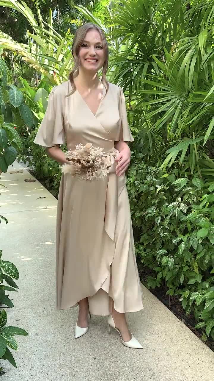 Wrap Dress Champagne Gold Dress Uk Quiz Champagne Sequin Wrap Maxi Dress In  Natural Lyst UK