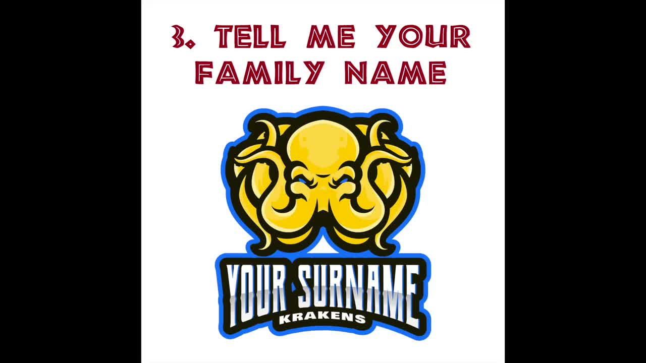 Custom Surname Sports Team Logo Personalized Family Last Name