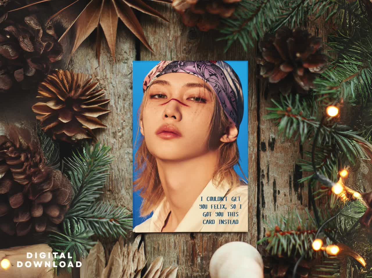 Stray Kids Kpop Christmas Cards: SKZ Felix, Bang Chan, Hyunjin