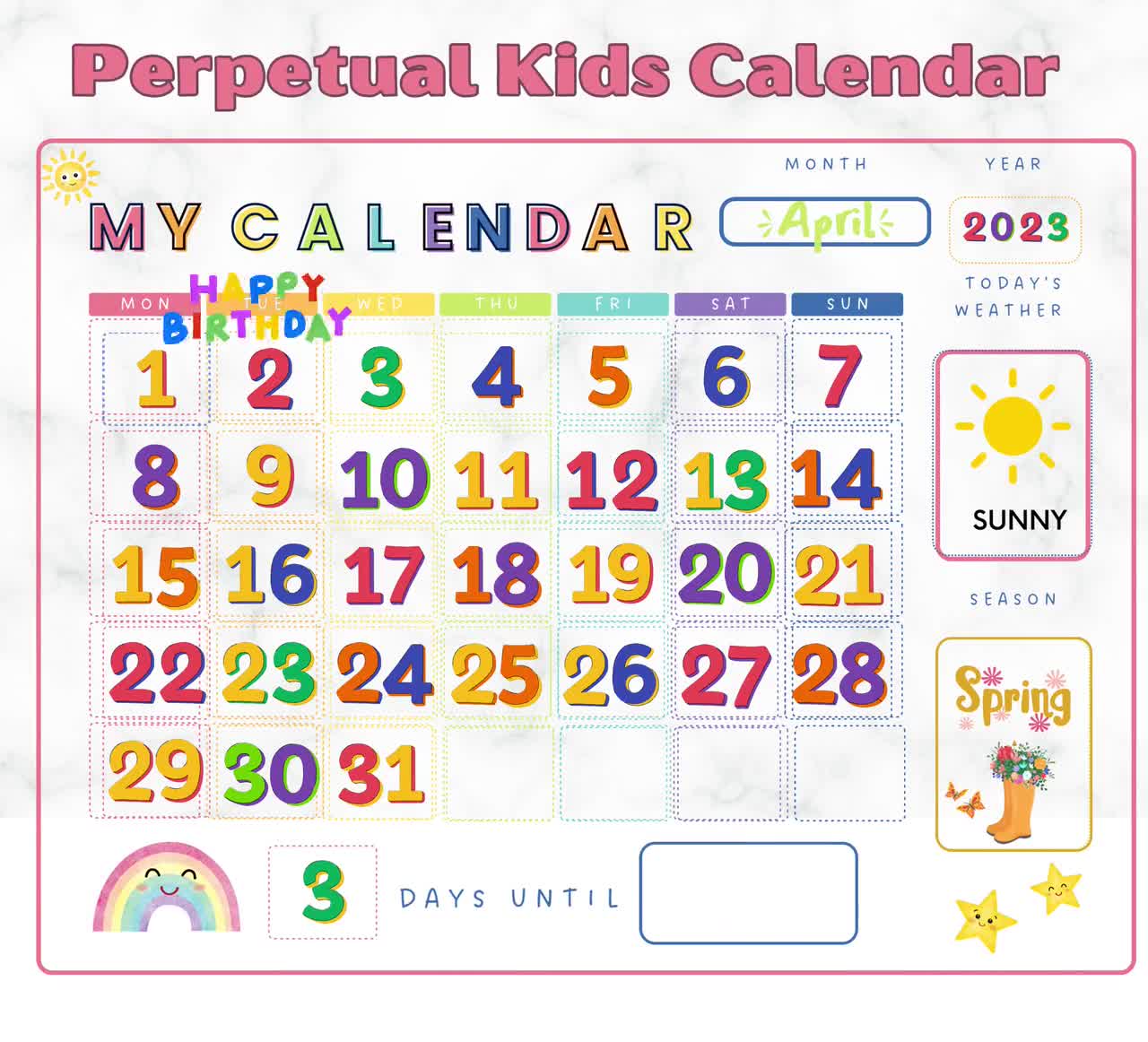 daily-calendar-kids-perpetual-kids-calendar-calendar-kids-months-of-the-year-printable-montessori-poster-child-calendar-printable-etsy