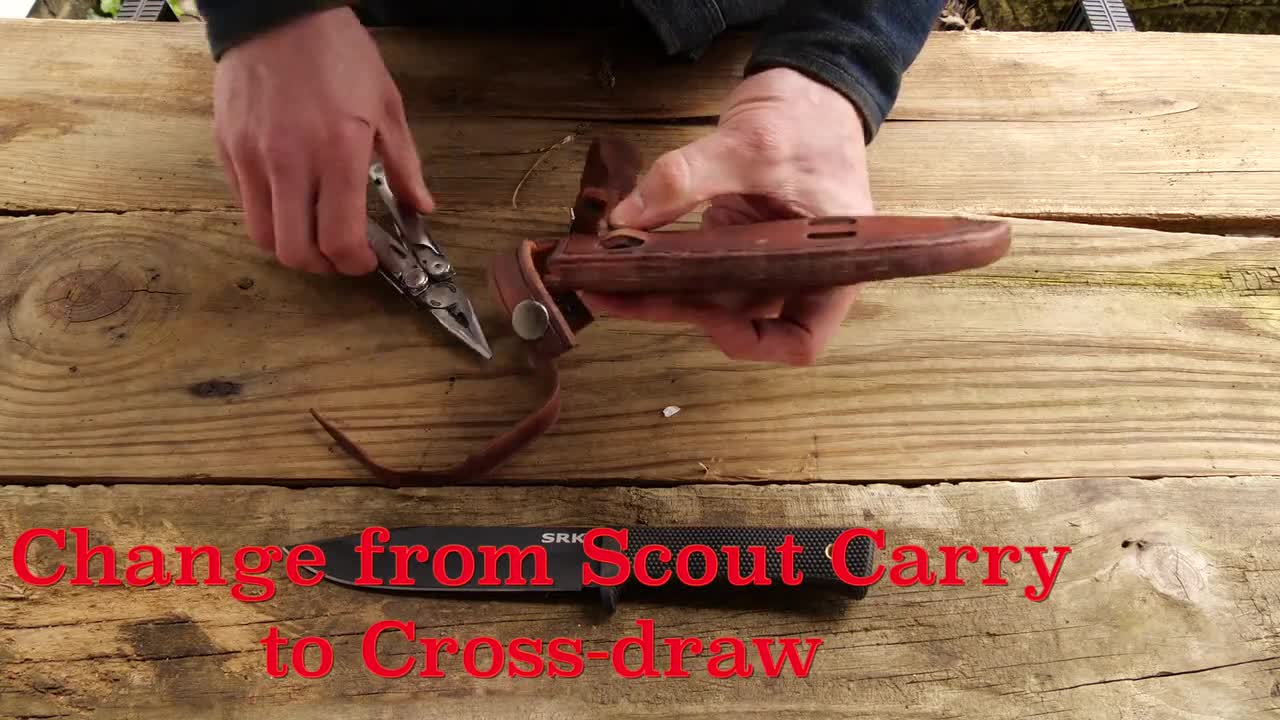 Handmade Leather Sheath for Cold Steel SRK, Scout Carry, USA Made video poster
