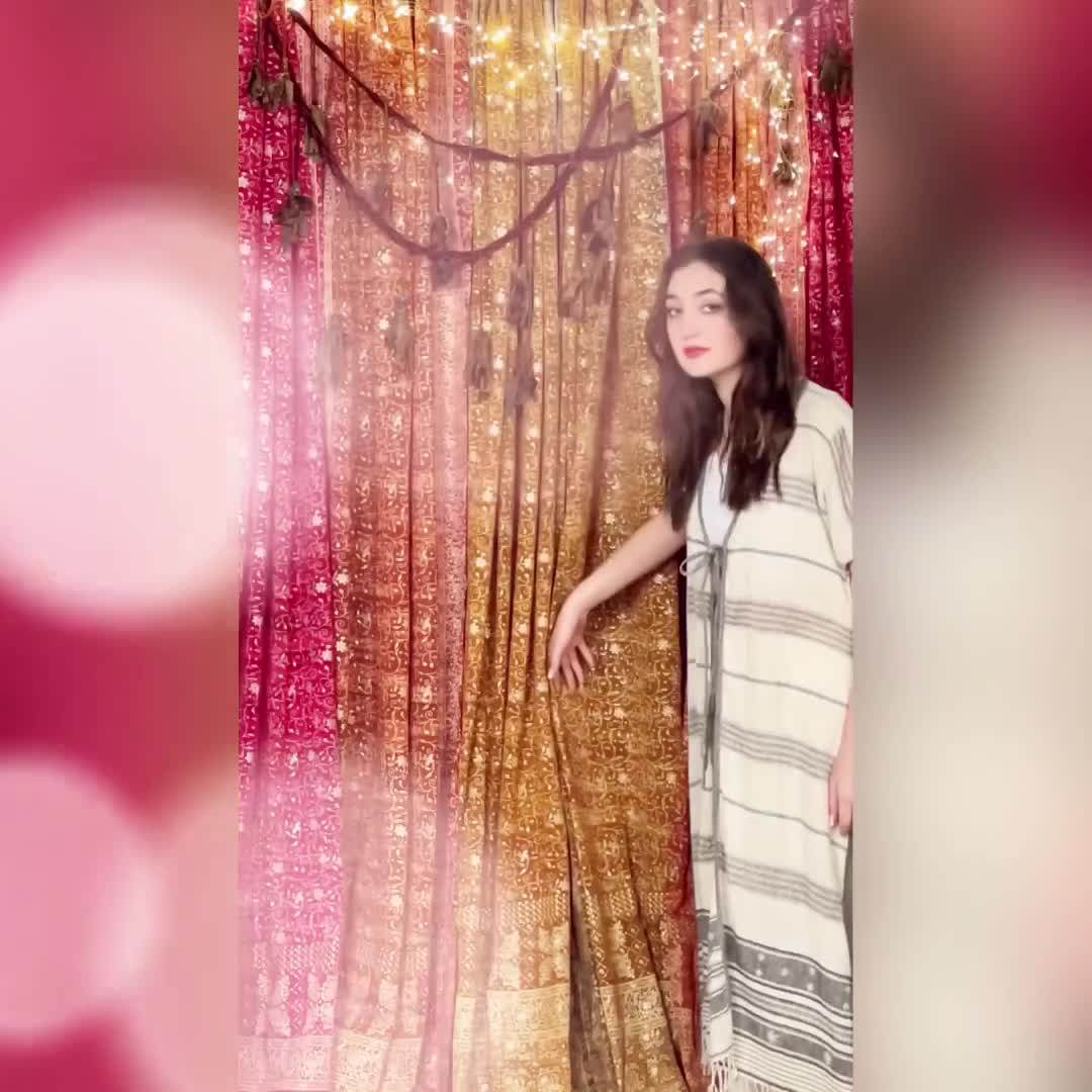 1 paio di tende indiane tenda vintage in seta sari tenda boho tenda zingara