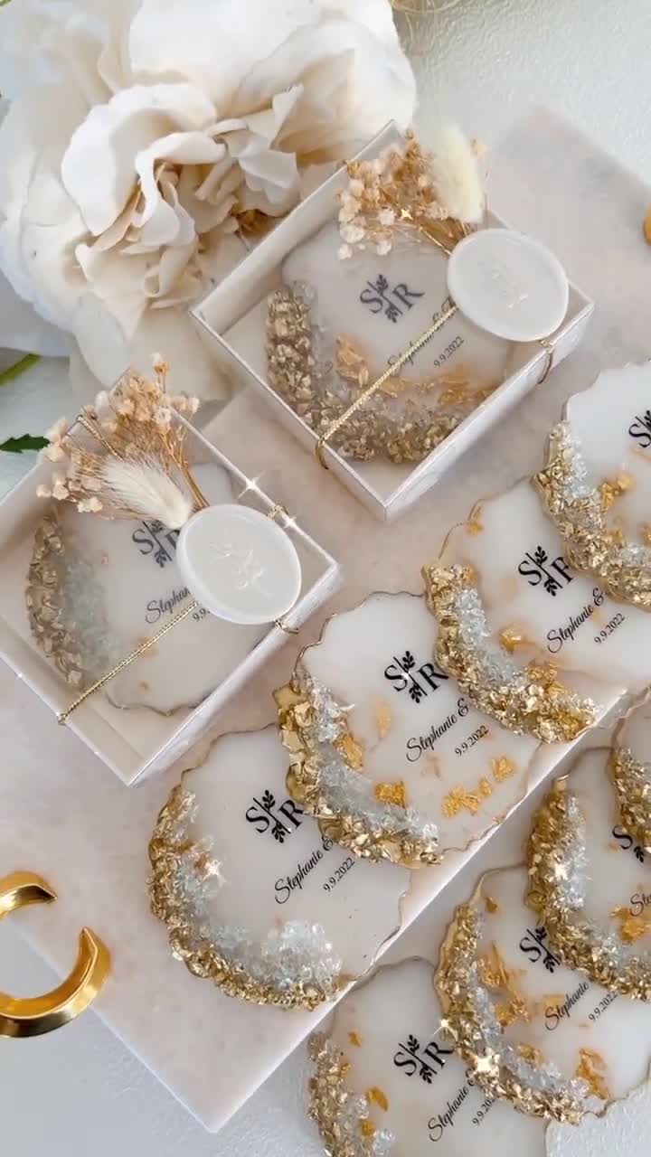 Unique Gold Save the Date Magnet Wedding Magnet Favors