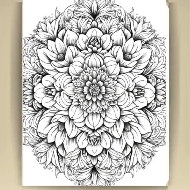 Floral Mandala Coloring Pages: Printable Mindfulness Art for Adults - 100 A4 Designs PDF video poster