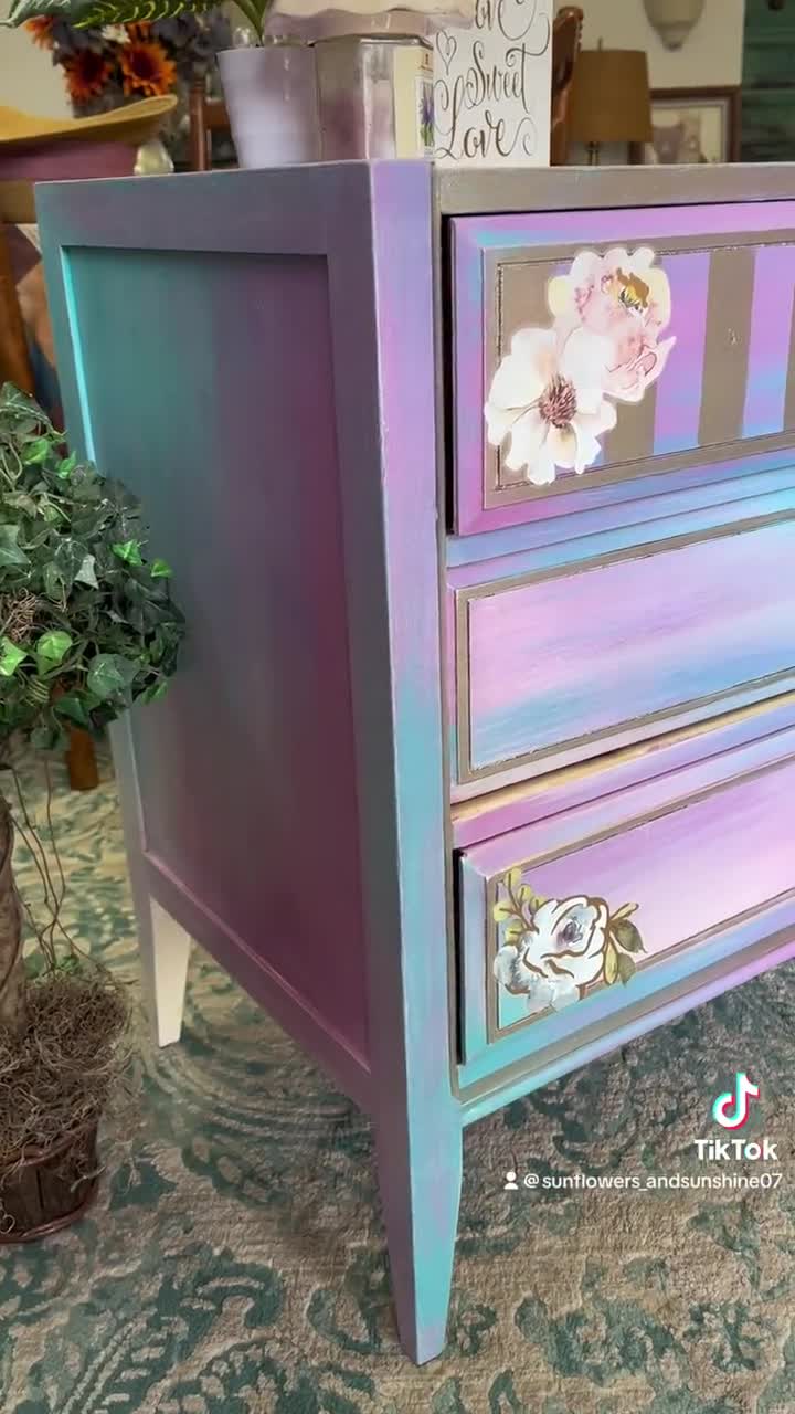 Lilac Dresser sold Lavender Dresser,chest of Drawers, Boho Dresser, Night  Table, Vintage Dresser,hand Crafted, Dresser Nj Nyc 