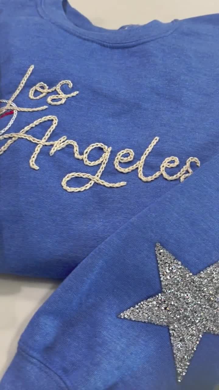 Game Day Embroidered Sweatshirt With Stars | Chain Stitched