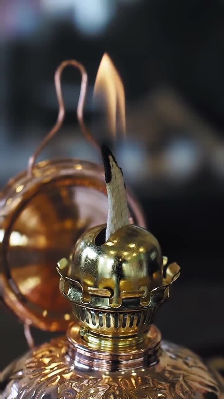 Copper Oil Lamp, Vintage Oil Lamp, Decorative Copper Oil Copper Oil Lamp, Vintage Oil Lamp, Decorative Copper Oil