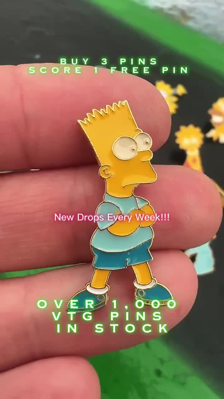 Vintage Bart Simpson Enamel Pin: 90s Cartoon Gift - Etsy