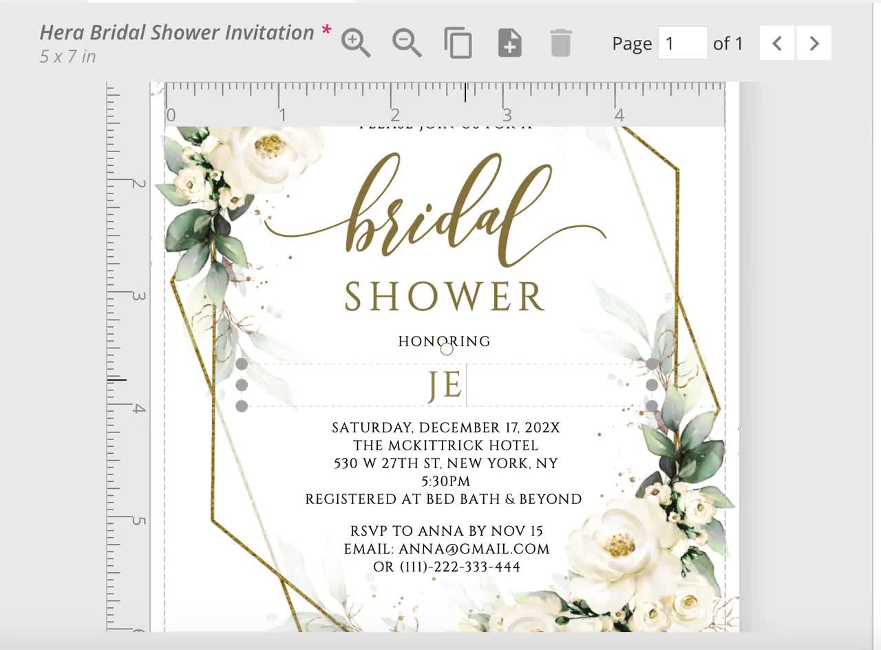 HERA White Floral Bridal Shower Invitation Template, Bridal Shower  Invitation, Ivory White Roses Bridal Shower, Printable Bridal Shower - Etsy