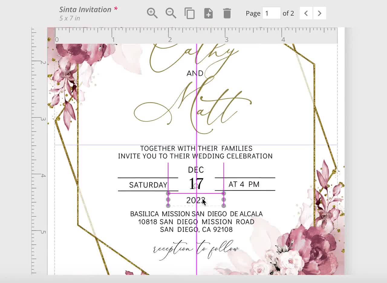 SINTA - Dusty Rose Wedding Template Suite, Editable Wedding