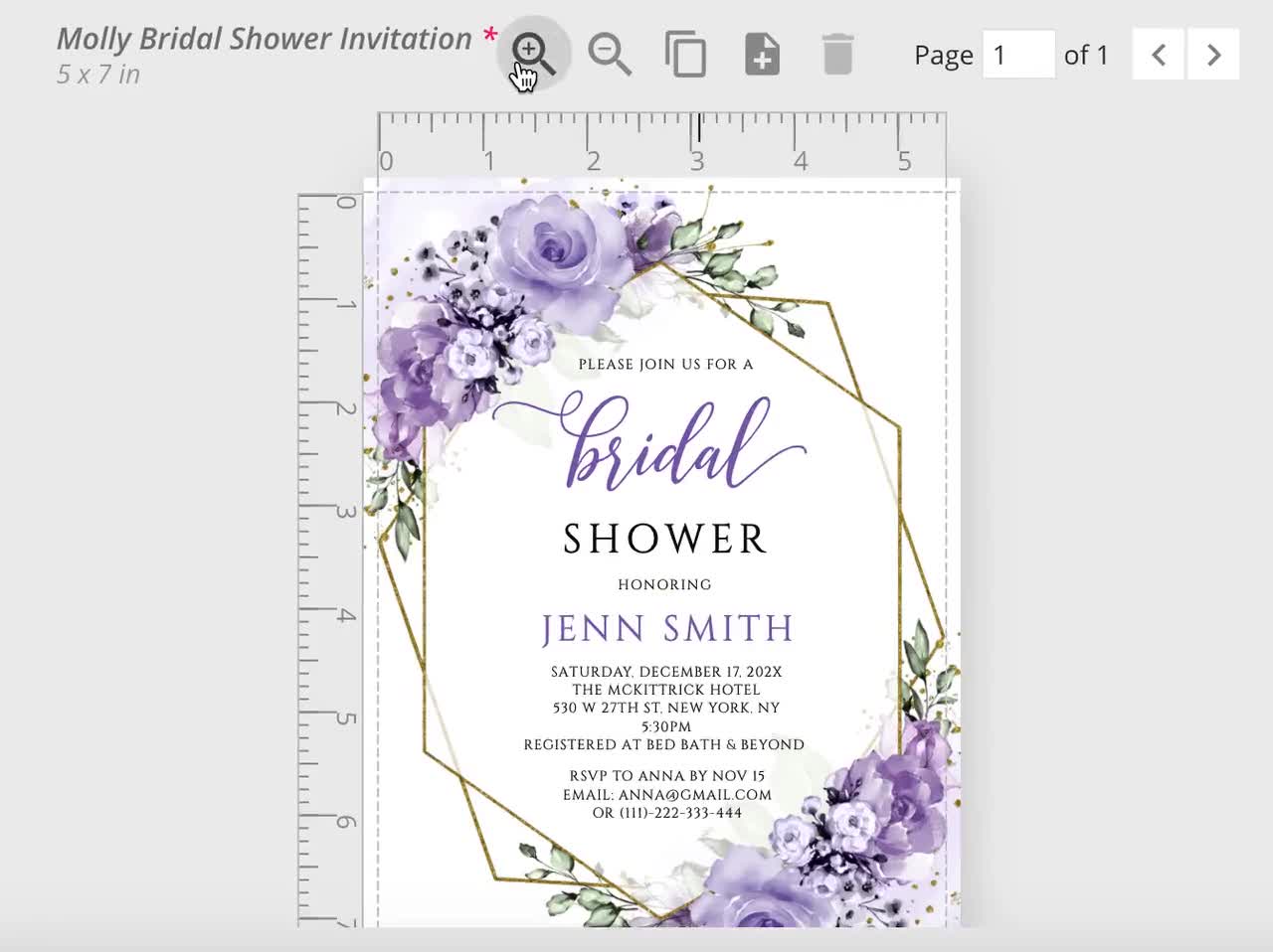 MOLLY Lilac Floral Bridal Shower Invitation, Bridal Shower Invitation  Template, Bridal Shower Invites, Printable Bridal Shower Template - Etsy