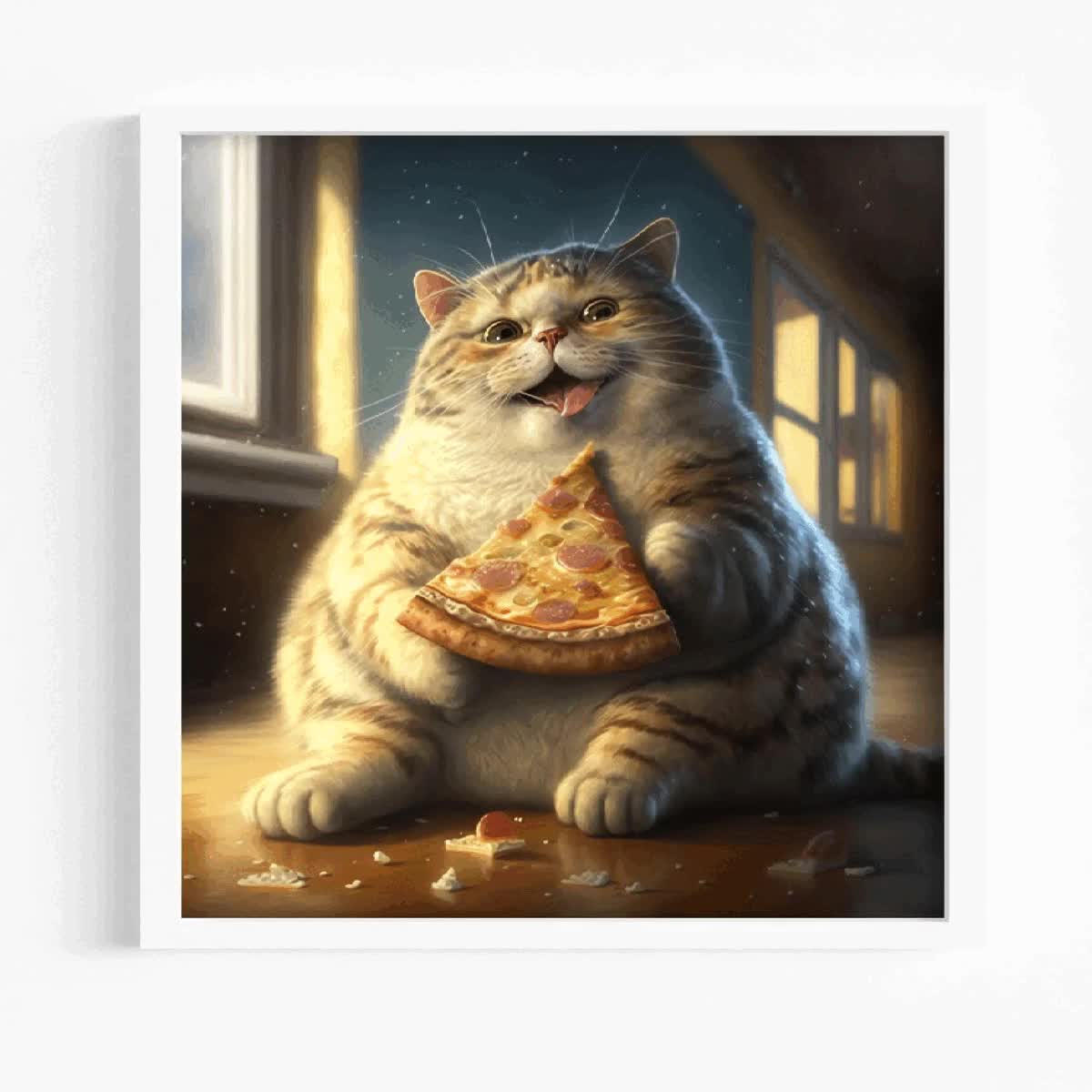 Digital Download Pack Happy Fat Cat Eating Pizza 3-PACK SET PRINTABLE Wall  Art, Funny Wall Art Instant Download, Digital Home Decor - Etsy Norway