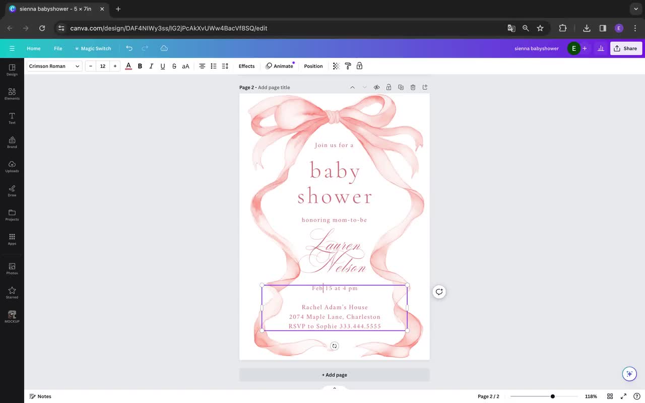 Inviti Per Baby Shower Con Papillon A Quadri – 20 Biglietti 5x7 Con Buste, Design Esclusivo AmandaCreation - 4