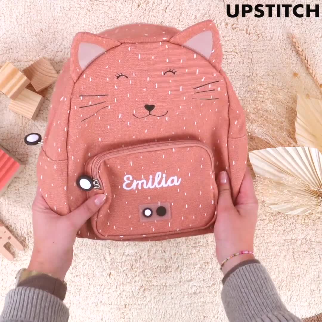 Kidslino Zaino Personalizzato Per Bambini Con Nome, Design Coniglio Trixie, Per Asilo, Con Bottiglia Opzionale - 2
