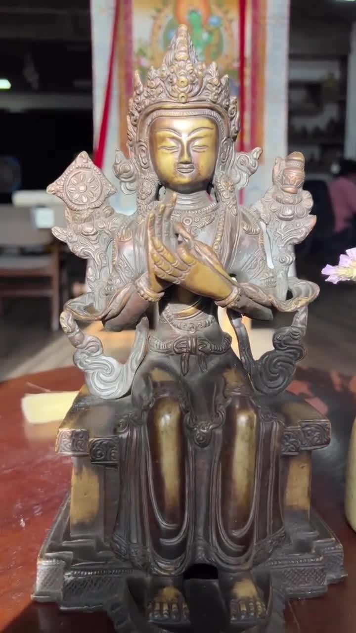 Maitreya Buddha Statue | Vintage Bodhisattva Spiritual Buddhist