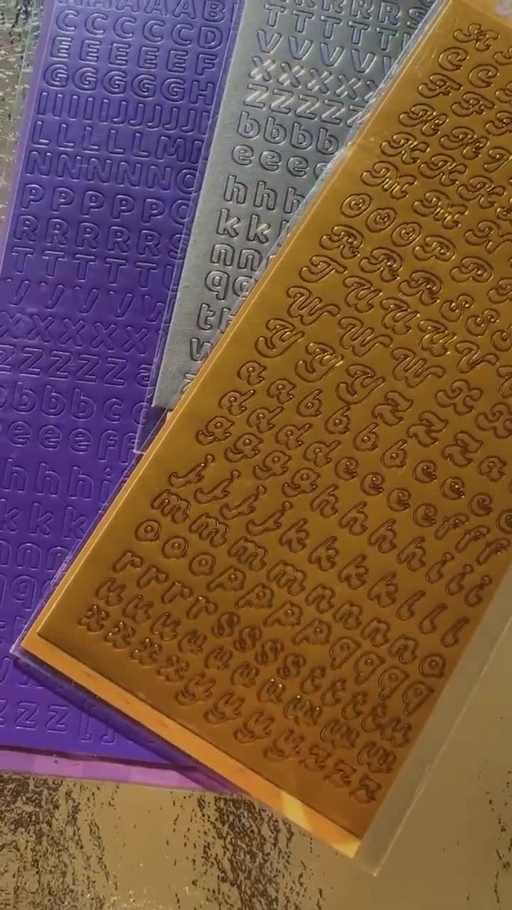 Gold Foil Alphabet Letter Sticker Sheet, Silver Letter Stickers 