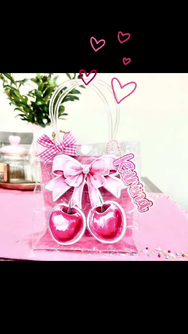 Skyygemm 16-Pack Pink Coquette Bow Gift Bags – Small Kraft Paper Goodie Bags With Handles For Parties & Favors - View #2