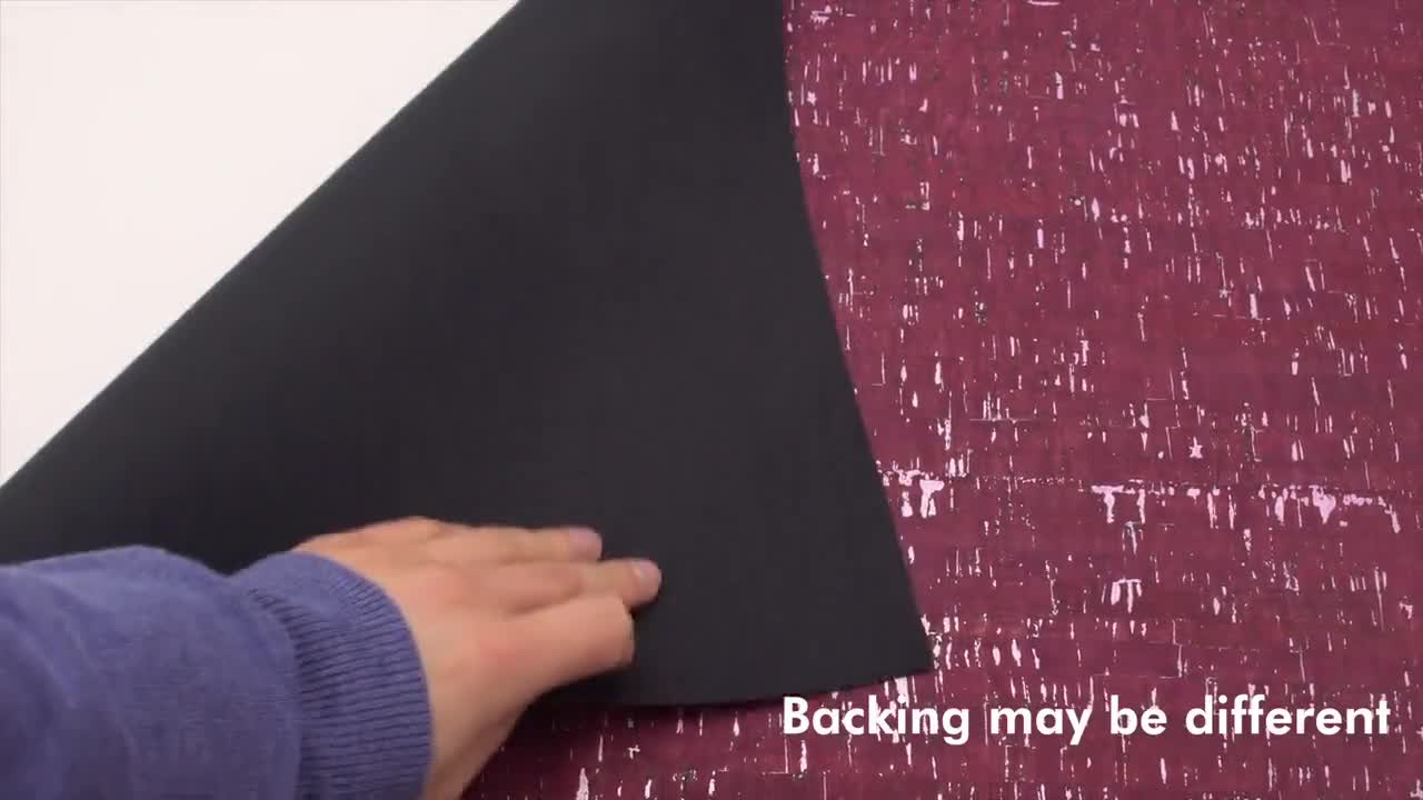Printed Pattern Cork Leather Fabric, Vegan Leather, Natural Cork