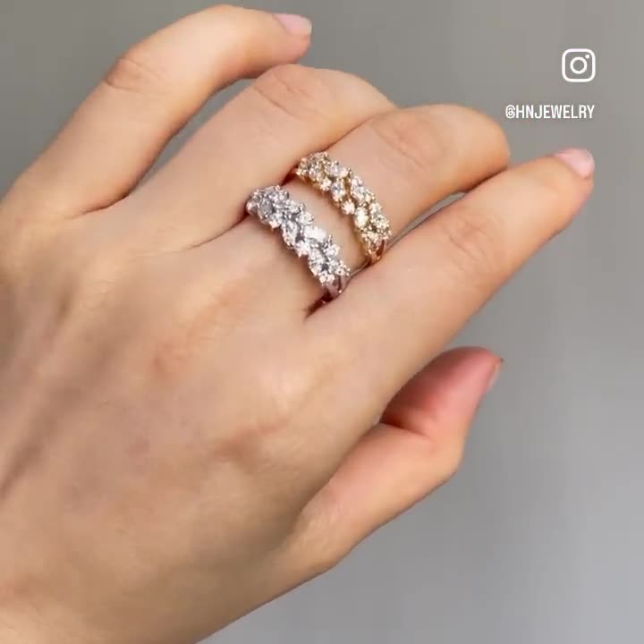 Unique Engagement Ring for Women With Marquise Cut Diamond and