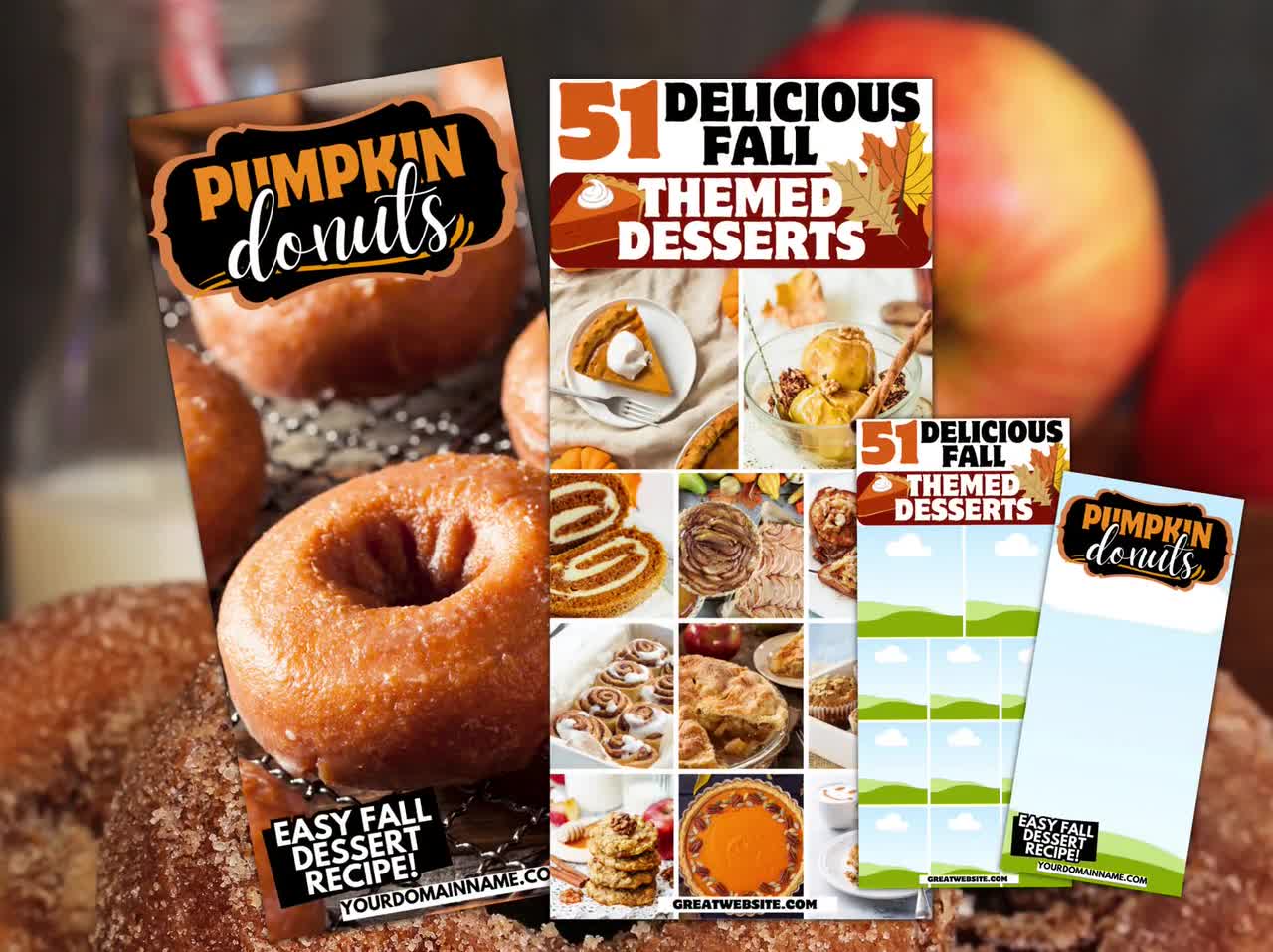 Fall Food Blogger Pinterest Pin Templates: Canva Recipe Pins (10 Pack) video poster