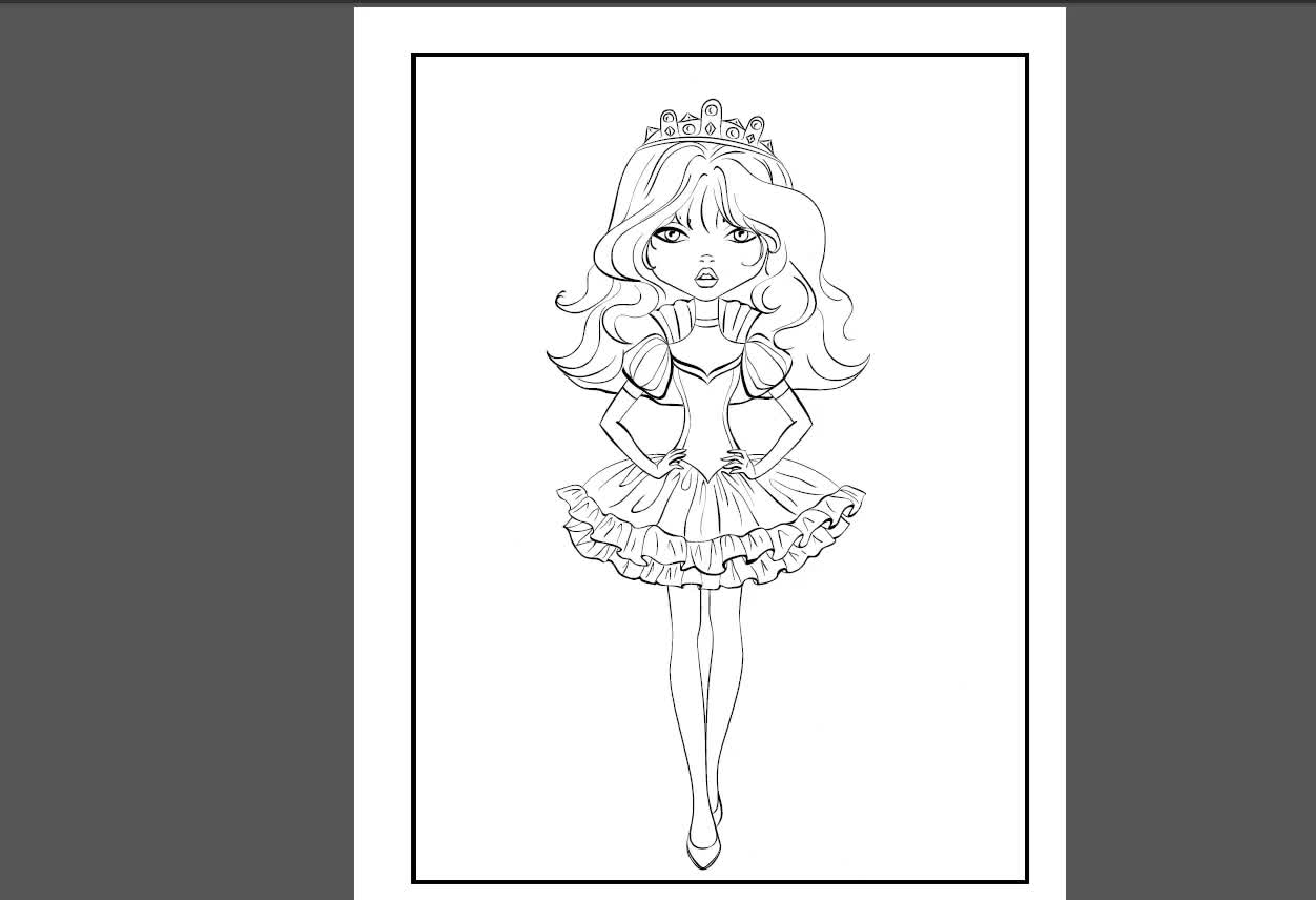 10 Seiten Mode Malvorlagen für Mädchen, süßes und schönes Mädchen Malseite,  druckbare Malvorlagen süßes Mädchen, image size:1252x856