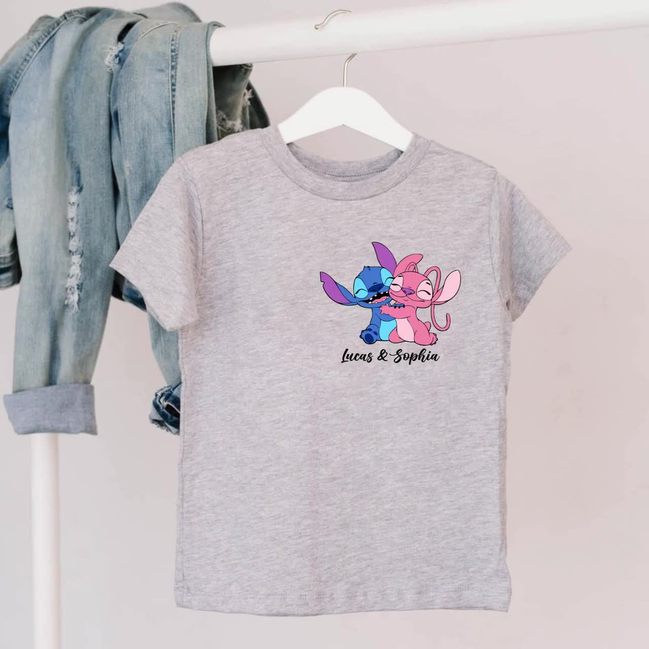 Customizable Stitch And Angel Shirt: Disney Couple Tee video poster