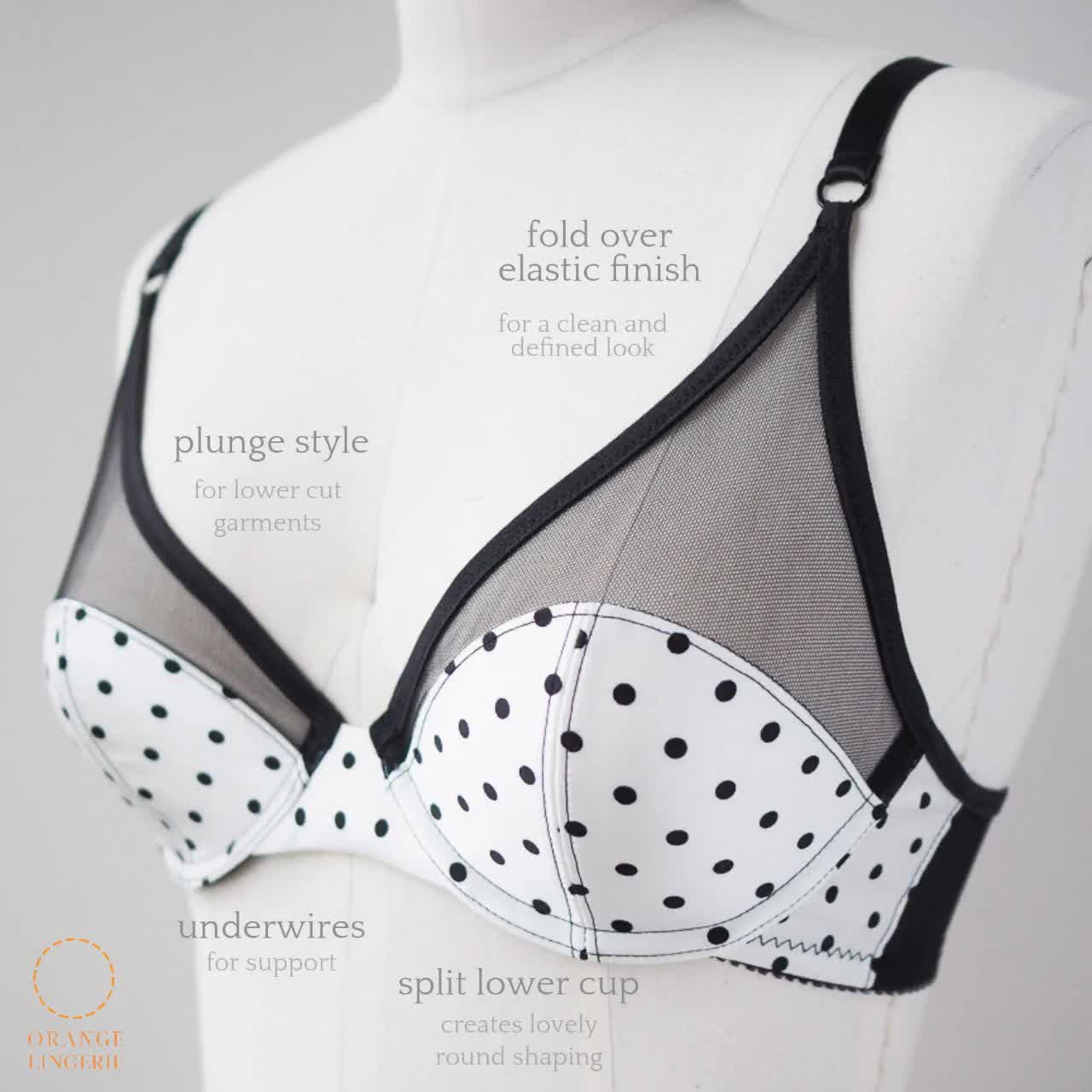 Instant Download PDF Lingerie Sewing Pattern for an Underwire Bra Fenway Bra  
