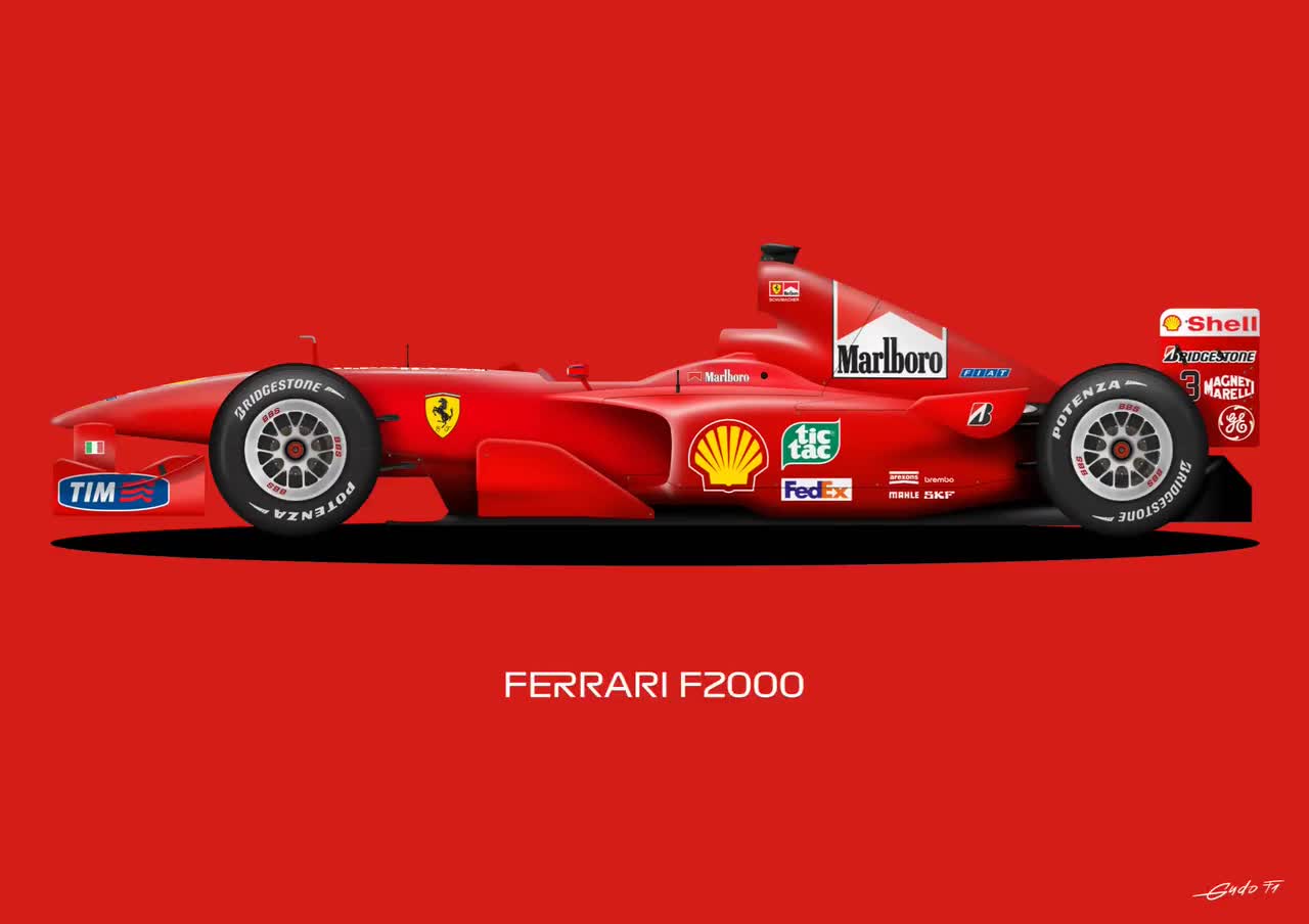 Ferrari F1-2000 Poster: Michael Schumacher World Champion Art - Etsy