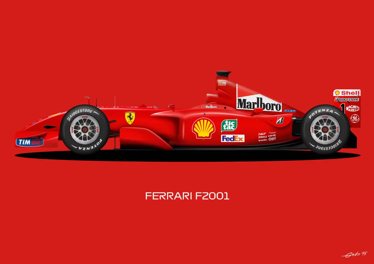 Ferrari F2001 Poster: Michael Schumacher World Champion Car - Etsy
