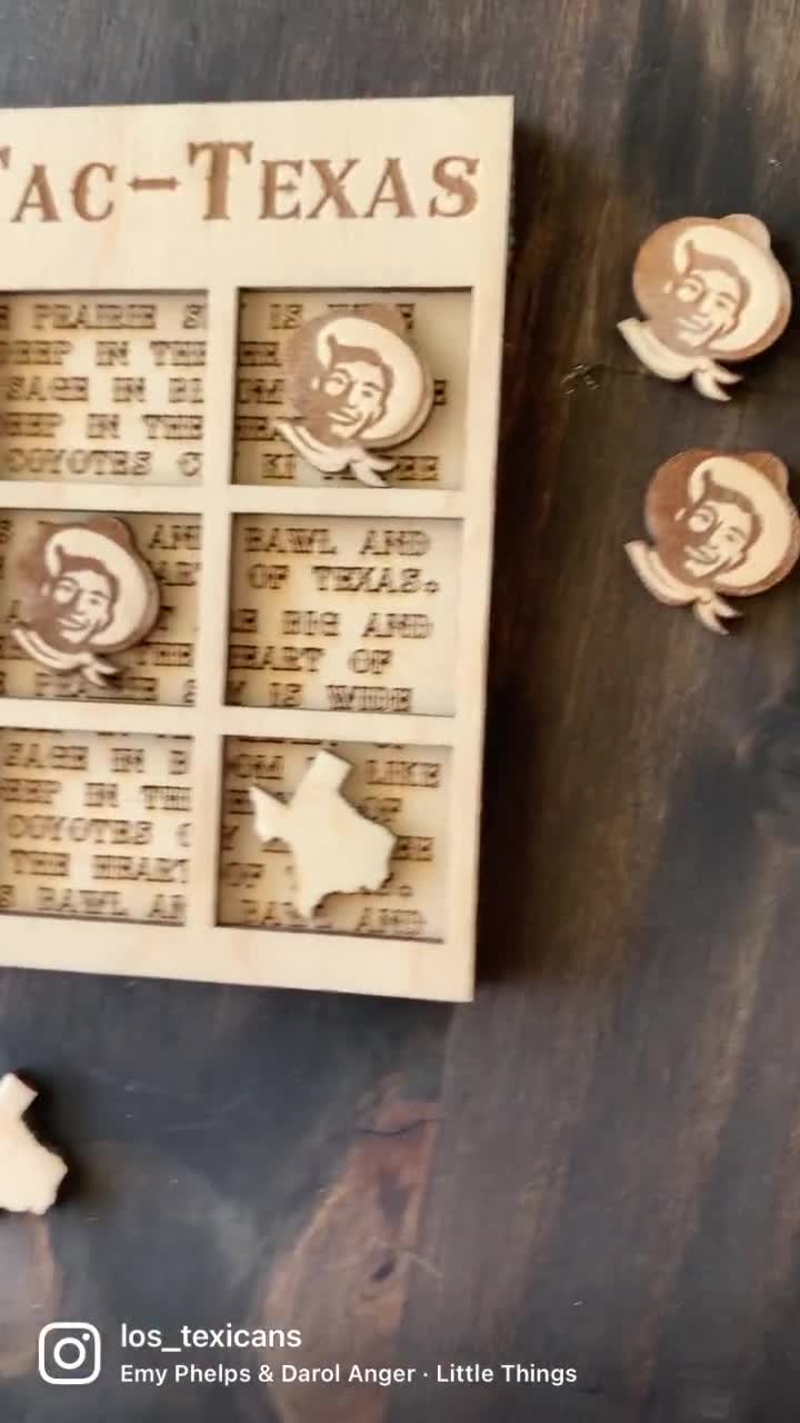 Tic Tac Austin Tabletop Decor Game Personalize TX Texan 