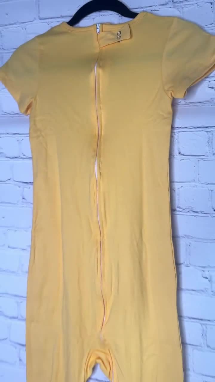 Special Needs Pajamas for Kids and Teens - Unisex SHORT Sleeve Full Back Zipper video poster