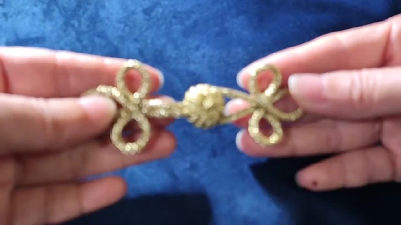 Gold Frog Closures, Traditional Chinese Knot Buttons, 8.5cm X 3.5