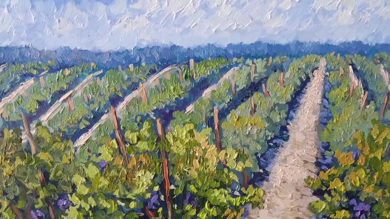 Vineyard Painting Tuscany Original Art Vineyard Landscape Oil Painting  Tuscany Landscape Original Painting 24x30cm