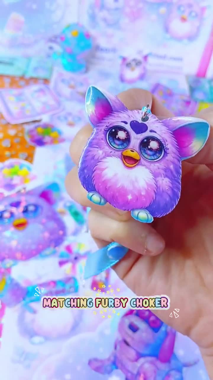 Y2k Disco Ball Earrings & Furby Choker Necklace Set – Retro Nostalgia Jewelry video poster