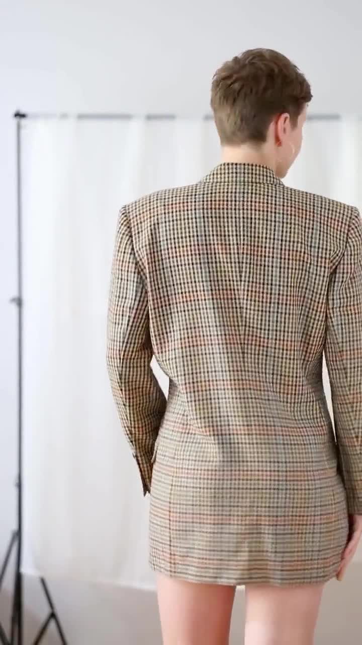 Vintage Escada by Margaretha Ley Tailored Blazer in Checkered Dark