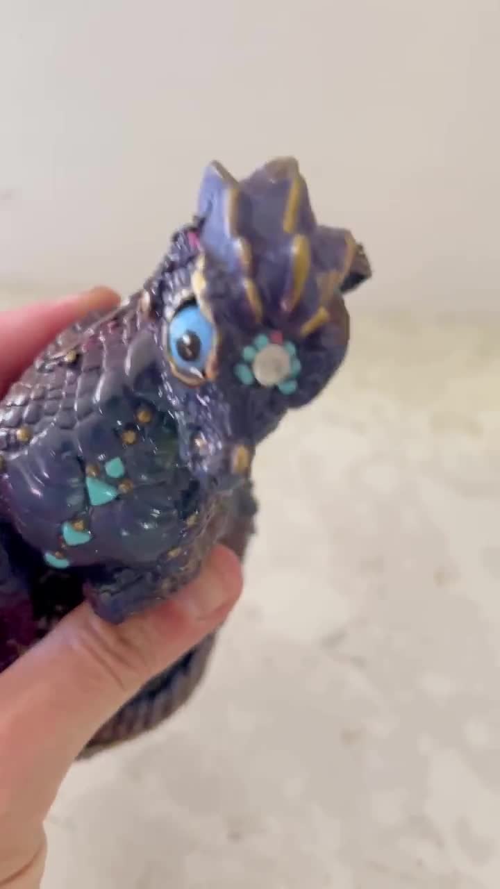 Windstone Editions Young Dragon Peacock Pena Vintage 1988 North