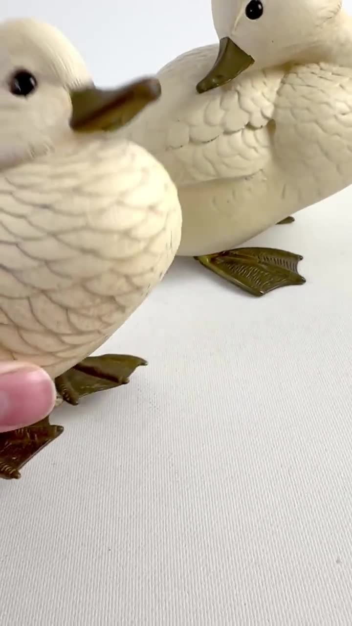 Rare Elli Malevolti Duck Figurines – Signed Italian Resin Birds