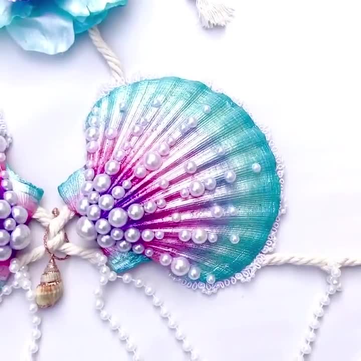 DIY how to make Mermaid Bra 🧜‍♀️ Mermaid Sea Shell bra(no sea shells)  Waterproof!!! 