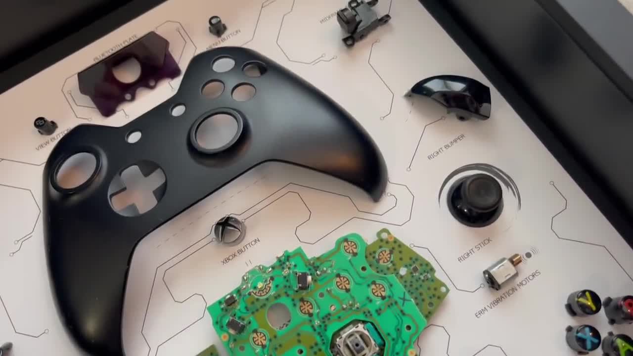 Black Xbox One Controller Teardown Art - Etsy Black Xbox One Controller Teardown Art - Etsy