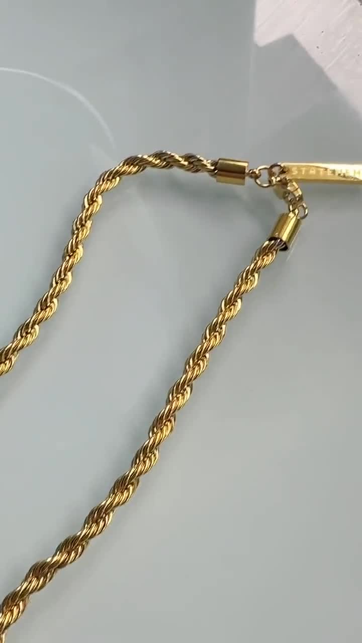 316L Stainless Steel Punk Chain18k Gold Rope Chain,twist Chain for