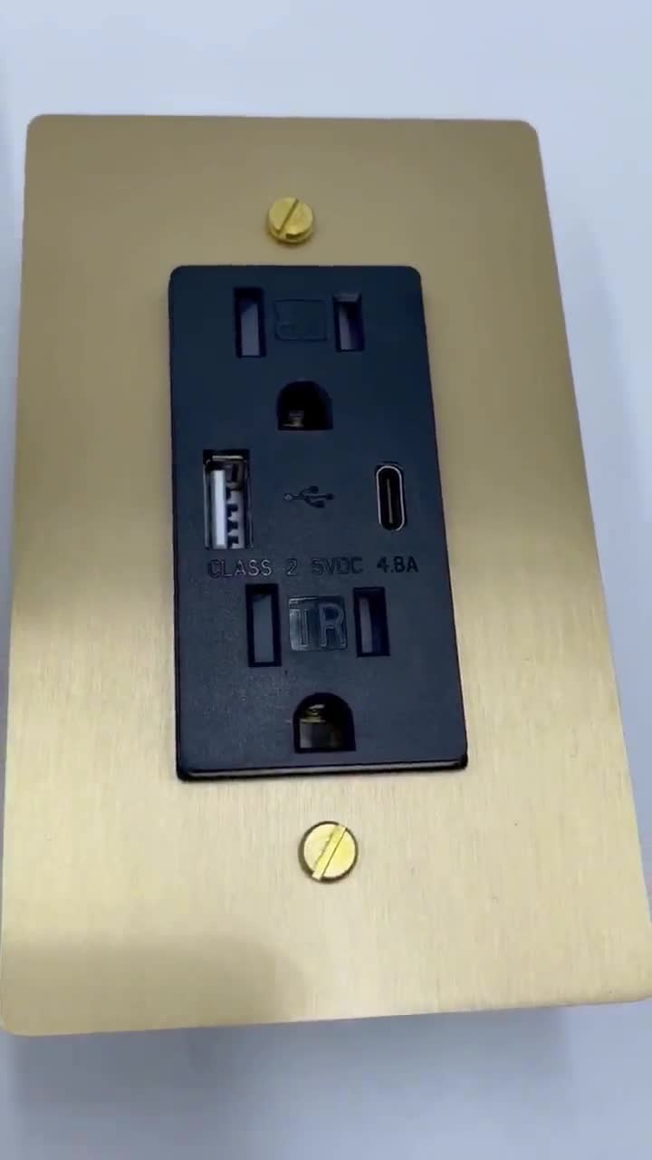 Toggle Light Switch, Dimmer & Outlet. Satin Gold Brass Cover Wall Plate  Elegant Home Decor, Electrical Socket Covers, Unique Switch Plates 