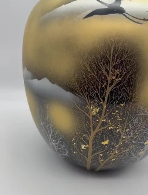 九谷焼　金雲木立10号花瓶 九谷焼 金雲木立10号花瓶 九谷焼 金雲木立10号花瓶 【公式通販】