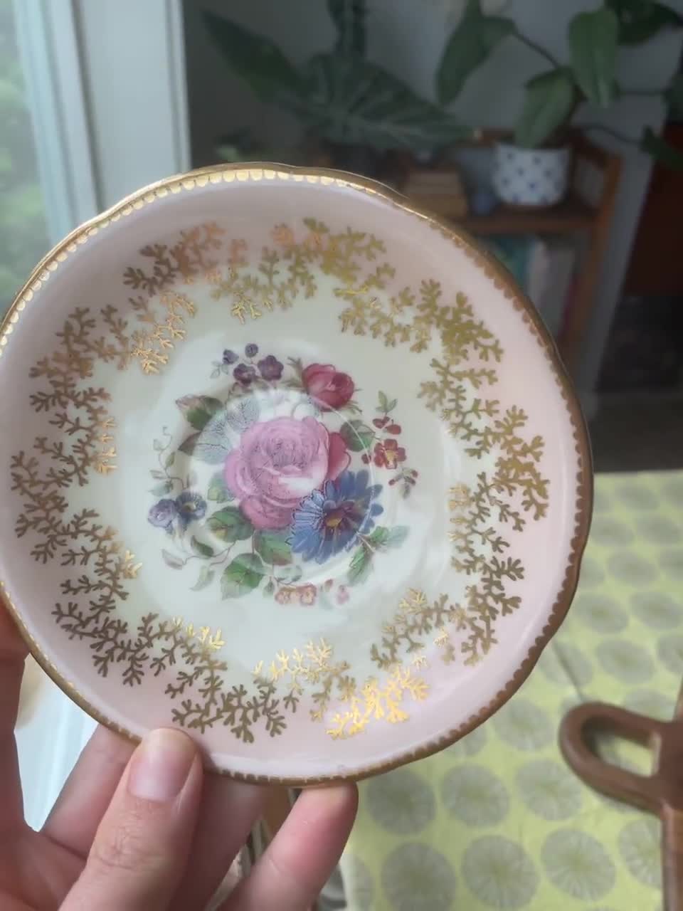 Vintage Pink China Saucer Aynsley England - Etsy