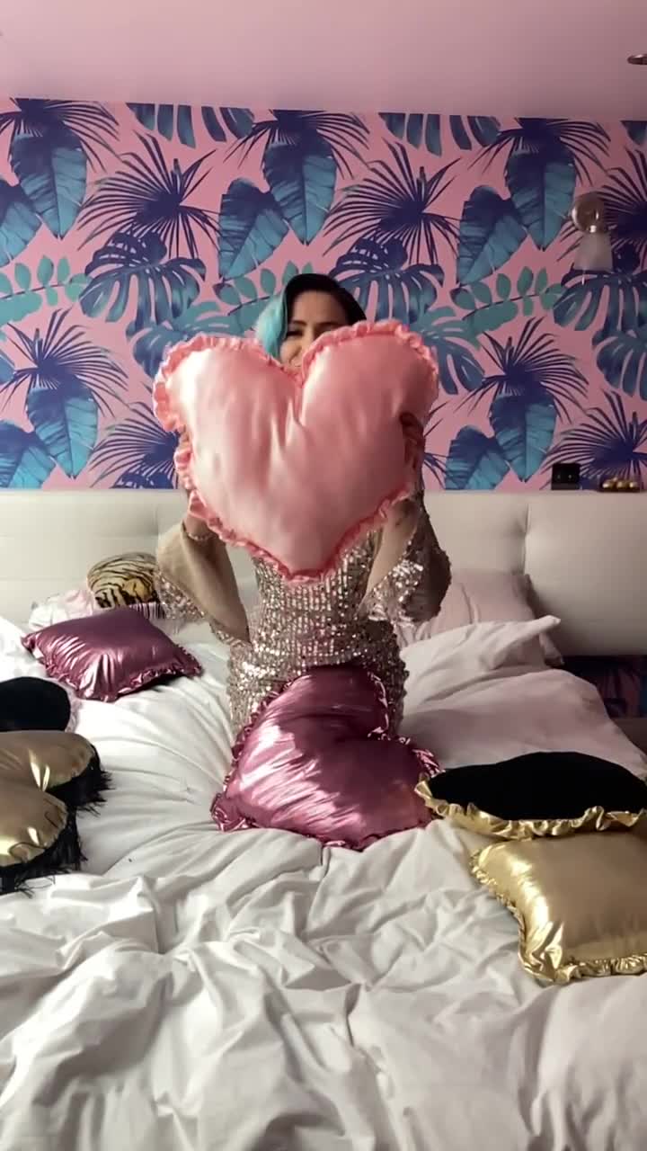 Beautiful Handmade Pale Pink Satin Heart Cushion, Heart