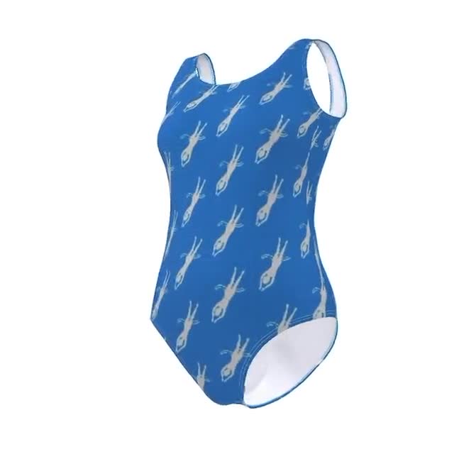Swimming Costume. Swimmer on Blue Illustration Swimsuit MADE TO