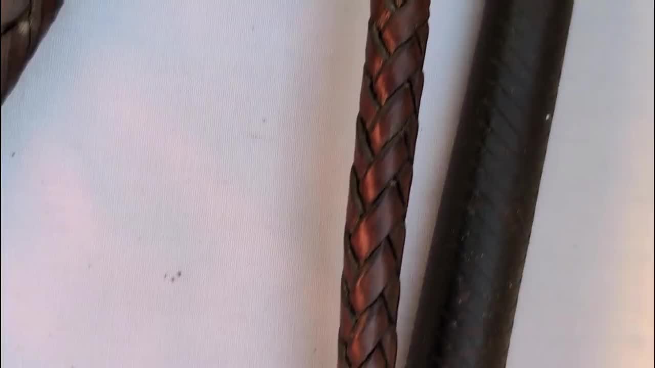 Fouet de chasse vénerie manche bois, flotte cuir - Country - CH7200