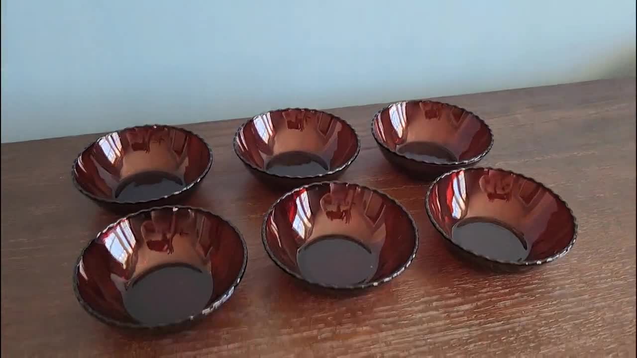 Vintage Royal Ruby Dessert Bowl Set of 6 by Anchor Hocking - Etsy